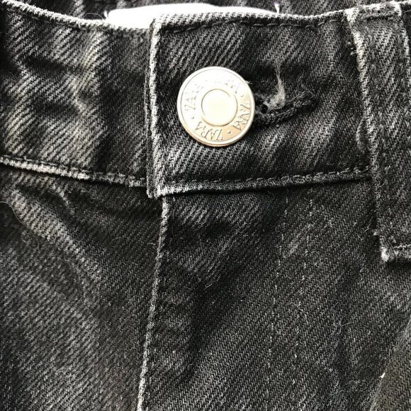 ZARA DENIM JEANS HI-RISE WIDE-LEG CROPPED JEANS GREY 00, 24 x 21 - Picture 7 of 16